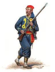 155th Pennsylvania Infantry Regiment Zouave 1864, 2023 (Akryl Gouache på Bristol)