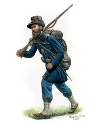 6:e Wisconsin Infantry Regiment Iron Brigade 1863, 2024 (Akvarell och gouache på Bristol)