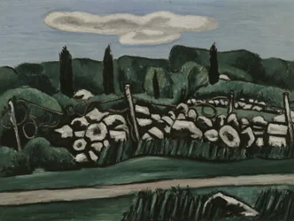 The Last Stone Walls, Dogtown, ca 1936-37 (olja på akademitavlan)