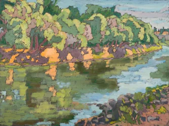 På den soliga sidan av floden Koros, (2012) olja ombord