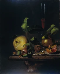 Stilleben med kvitten