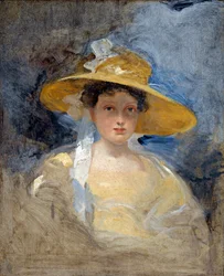 "Porträtt av framtidens drottning Victoria (1819-1901)" (Porträtt av prinsessan Victoria, framtida drottning Victoria) Målning av Martin Archer Shee (1769-1850)