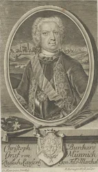 Porträtt av greve Burkhard Christoph von Munnich 1683-1767, ca 1730.