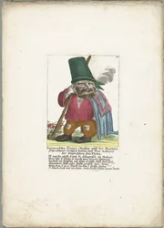De dwerg Iupanschku Ferenz, ca 1710 Iupanschku Ferenz, domare från Raubau, överste oxe Jubilir och viceamiral för ungerskan Heü Flotta (titel på objekt) Il Callotto resurcitato eller nyinrett litet skåp (serietitel)