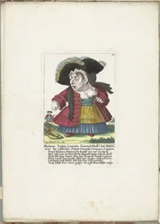 De dwerg Madame Sophia Luxuria, ca 1710 Madame Sophia Luxuria, general Staabs kroppstvättare av det trimmade, fria Granatir-Companie Capitana (titel på objektet) Il Callotto resurcitato eller nyinrett litet skåp (serietitel)