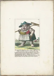 Dvärgen Margl Woltzenthoulerin, ca. 1710 Margl Woltzenthoulerin, Mayr-Thirn auff der grossn Olbm im Zillersberg, 12. Jährige Brauth (titel på objekt) Il Callotto resurcitato eller nyutnämnd Zwerchen-kabinett (serietitel)