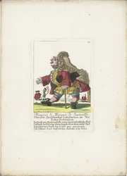 Dvärgen Monsieur le Marquis de Sauterelle, ca. 1710 Monsieur le Marquis de Sauterelle, Obrister Heüschrecken Commissarius, in der Liebes deklaration (titel på objekt) Il Callotto resurcitato eller nyutnämnd Zwerchen-kabinett (serietitel)
