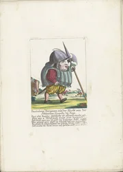Dwerg Pantaleon Bürgman van de Zwitserse Garde te Rom, ca 1710 Pantaleon Bürgman, vakttjänst från schweiziska gardet i Rom (titel på objekt) Il Callotto resurcitato eller nyinrett litet skåp (serietitel)