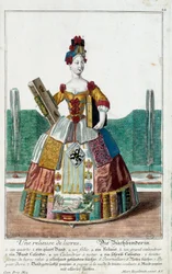 Metier: En bokpärm. Gravyr av Martin Engelbrecht (1684-1756), i "" Ny sammansättning av manouvries habilles"" 1700-tal, Tyskland. Paris, Dekorativ konst
