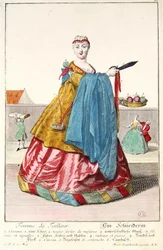 Skräddarens fru, ca 1735 (färgstick)