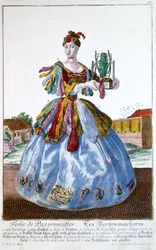 The Wife of a Soft Furnisher, c.1735 (färggravyr)