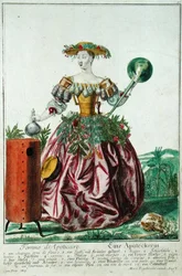 Apotekarens fru, ca 1735 (färgstick)