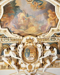 Noah och hans familj går in i arken, i kapellet, Chateau de Fontainebleau, Frankrike