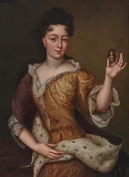 Porträtt av Theresa Kunegunda Sobieska 1676-1730, kurfursten av Bayern, slutet av 1600-talet.