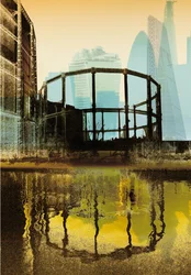 Broadway Gas Tower, 2013 (screentryck)
