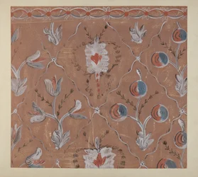 Handmålad väggdetalj, ca. 1939.