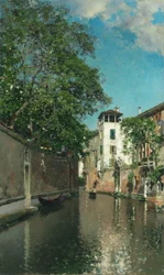 Kanal i Venedig, ca 1880 (olja på duk)