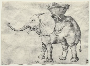 En elefant med Howdah, ca. 1485.