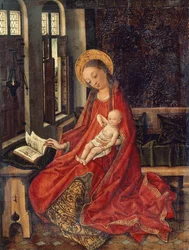 Madonna med barn i rummet, av Martin Schongauer (cirka 1430-1491)