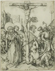 Korsfästelsen med de heliga kvinnorna, Johannes och de romerska soldaterna