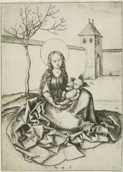 Madonnan och barnet på innergården