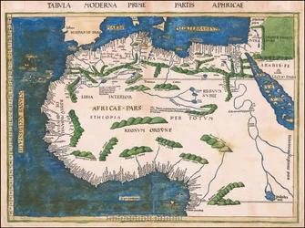 1513 års karta över Nord- och Västafrika av Martin Waldseemüller