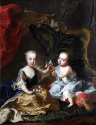 Josef av Habsburg-Lothringen, blivande kejsare, med sin syster Maria Anna