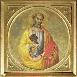 Aposteln S:t Petrus (tempera på verktygsbehandlad guldgrund)
