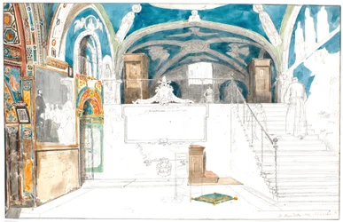 Interiören av Abbey of S. Benedetto i Subiaco