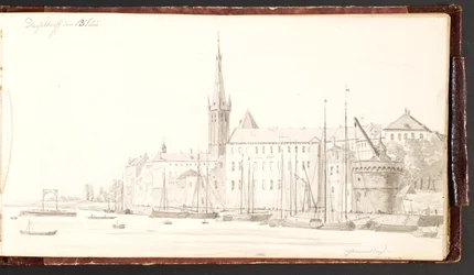Düsseldorf sett från Rhen