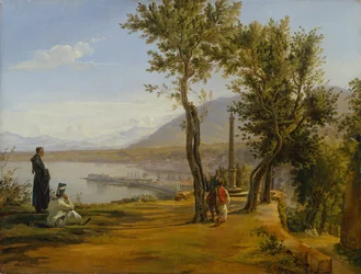 Figurer at a Shrine, A Port Beyond (olja på duk)