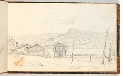 Landskap med bondgårdar