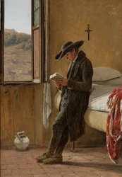 Ung präst som läser, 1836.