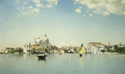 En utsikt över Venedig med utsikt mot Santa Maria Della Salute,