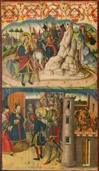 Saint Christopher möter Satan; Den helige Christopher inför kungen av Lykien