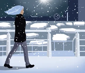 Vinterpromenad på floden, 2015 (digital)