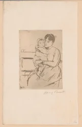 På banken Mamma och barn På bänken (titel på objekt)