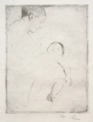 Bill ligger i sin mammas knä, ca. 1889.