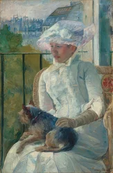 Ung flicka vid fönstret. Omkring 1883-84