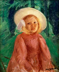 Liten flicka i en rödvinbärsklänning, 1912