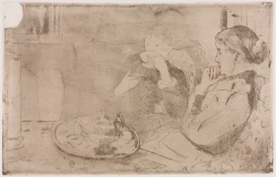 Lydia och hennes mamma på Tea, ca. 1880.