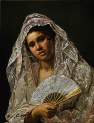 Spansk dansare som bär en spetsmantilla, 1873.