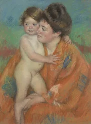 Kvinna med barn, ca 1902