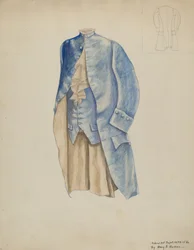 Kappa och väst för män, ca. 1937.