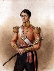 Porträtt av major Charles Hamilton Wake (d.1871) 34:e indianernas infanteri