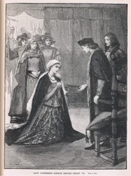Lady Catherine Gordon inför Henrik VII, 1497