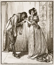 Prins Charles farväl till Infanta, illustration från "Cassell