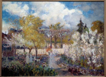 Claude Monets trädgård på Giverny Målning av Mary Mac Monnies (1858-1946) 1901. Vernon, Poulain Museum.