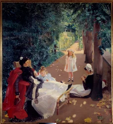Nap in the Park Målning av Mary Mac Monnies (1858-1946) 1800-talet. Rouen, Musee des Beaux Arts.