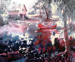 Elvaston båthus och sjö